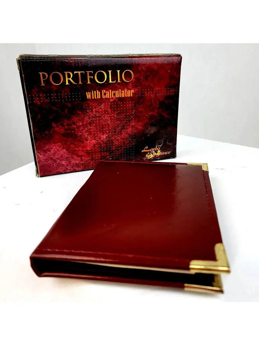 Vintage Office Lady Elegance Address Book Portfolio Working Calculator Memo Pad